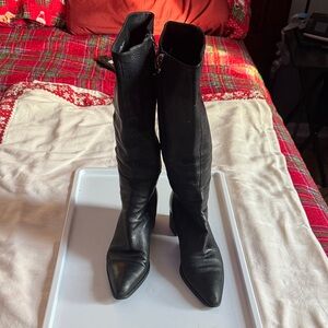 BCBG Paris Sleek Black Over the Knee Boots